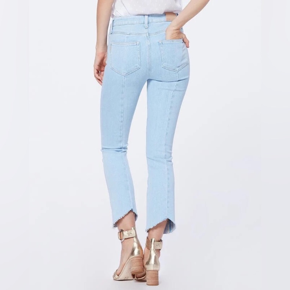 Paige light blue Colette Seamed High Waist Flare Jeans